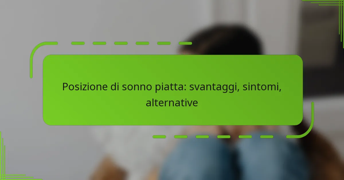 Posizione di sonno piatta: svantaggi, sintomi, alternative