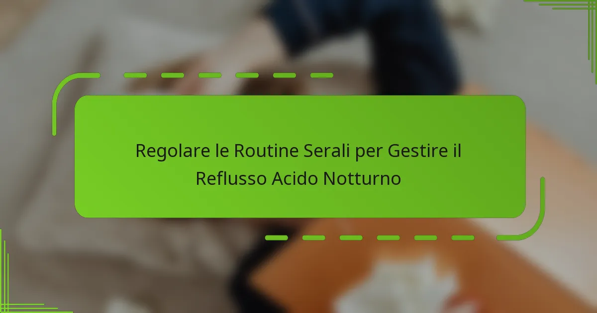 Regolare le Routine Serali per Gestire il Reflusso Acido Notturno